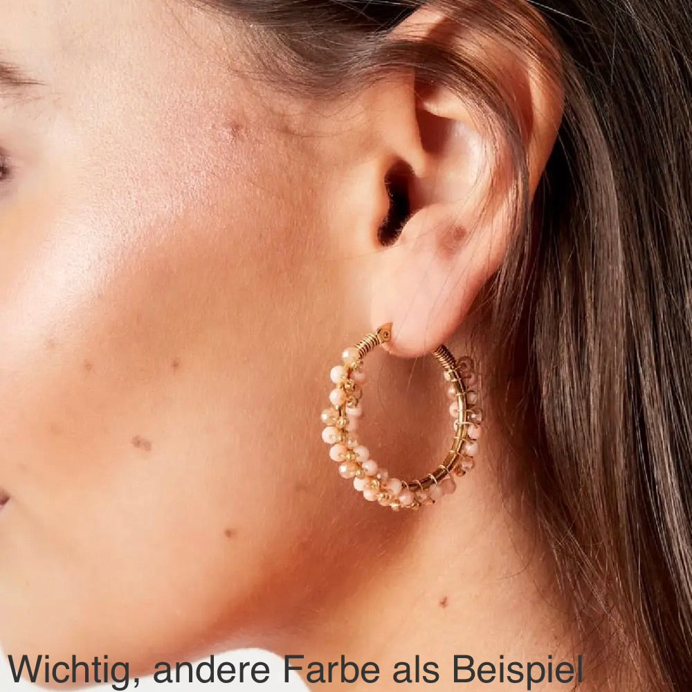 Ohrhänger Edelstahl -Creolen Beads light Lila-