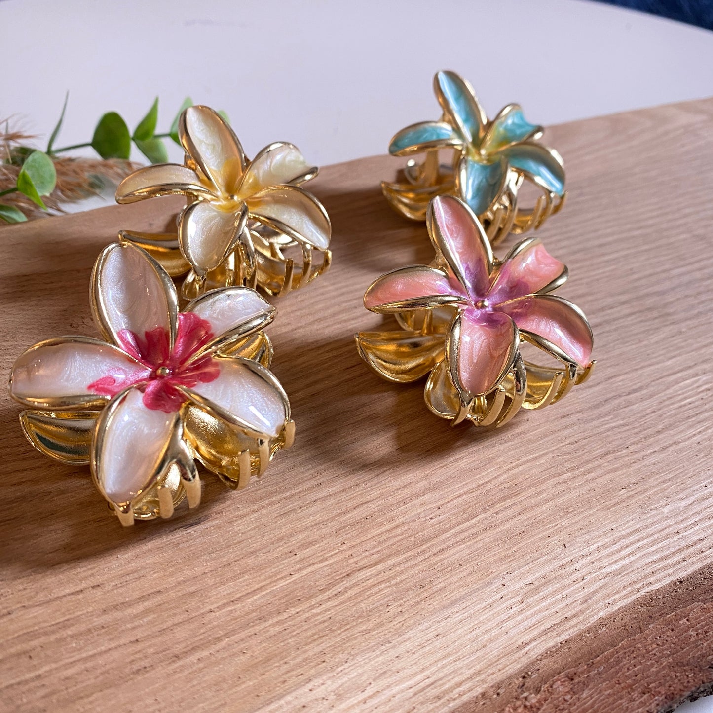 Haarklammer Flower -Metallic-