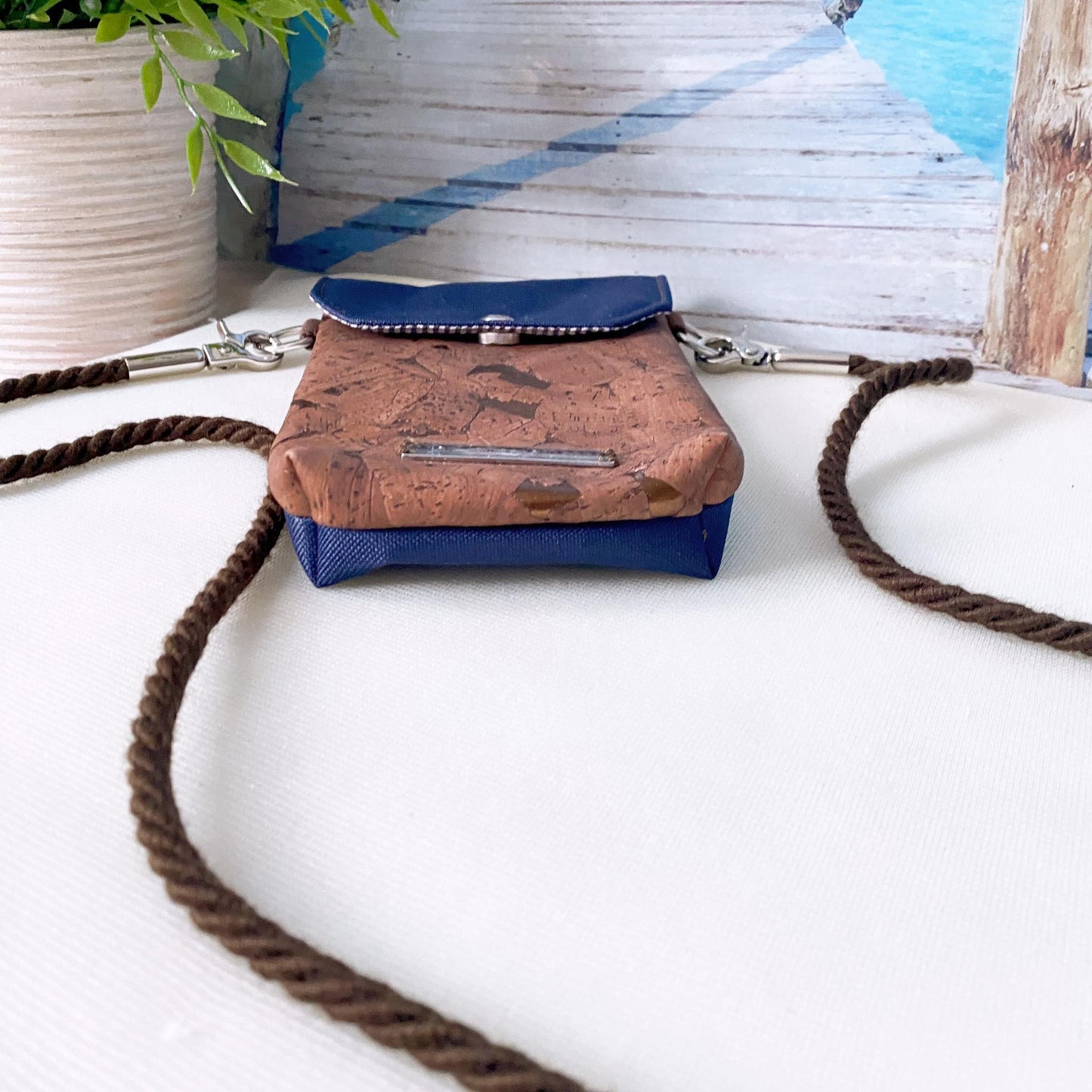Handytasche *ohne Motiv* Nachtblau/Kork Braun Bronze