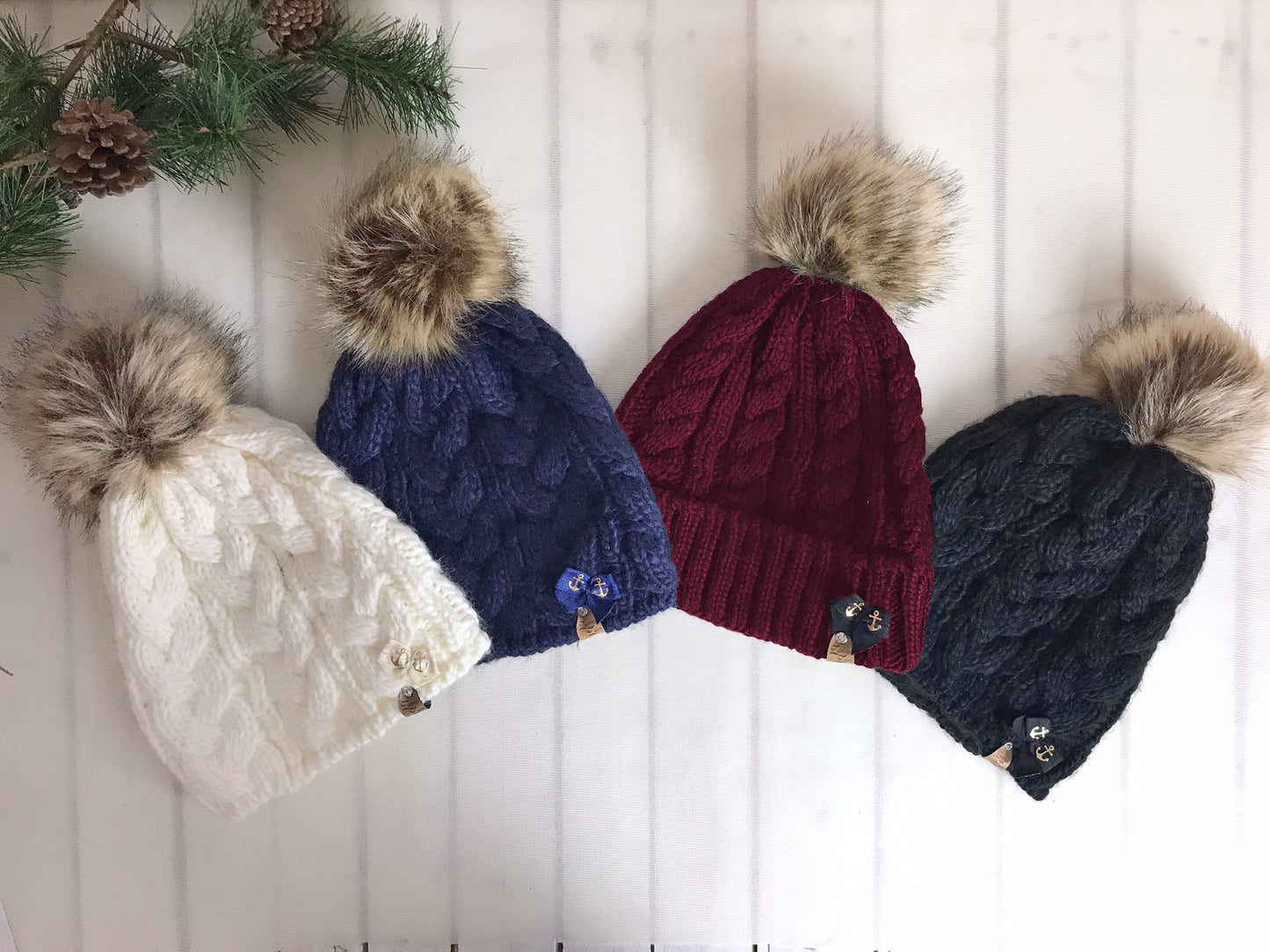 Strickmütze Schwarz -Anker-