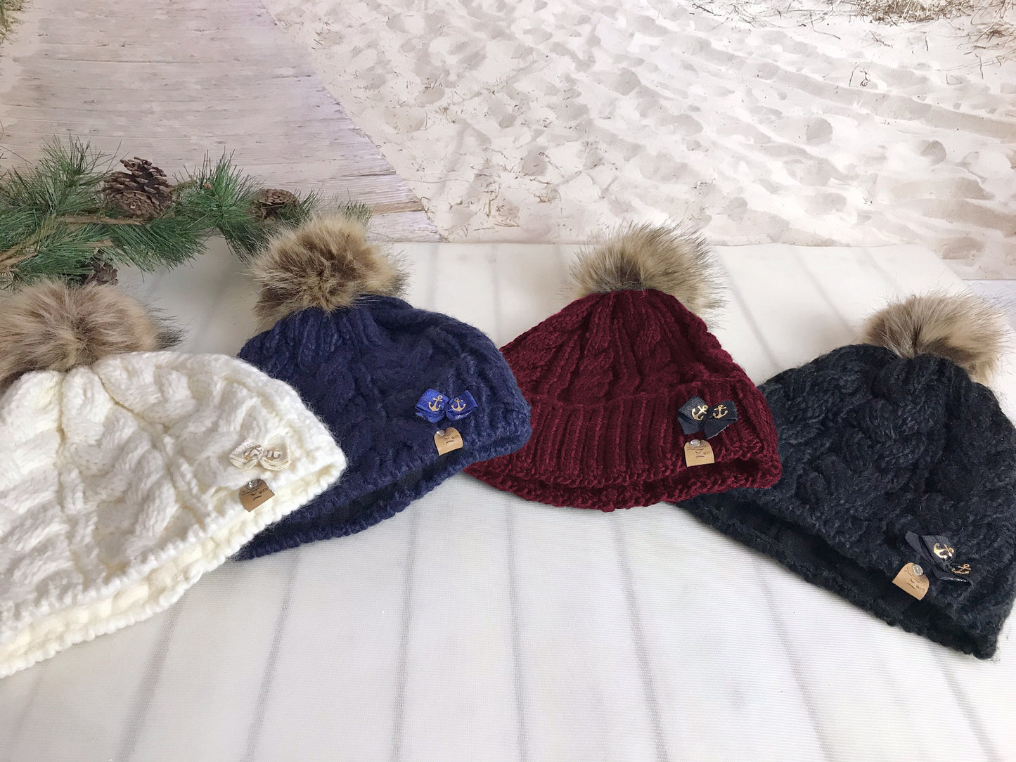 Strickmütze Schwarz -Anker-