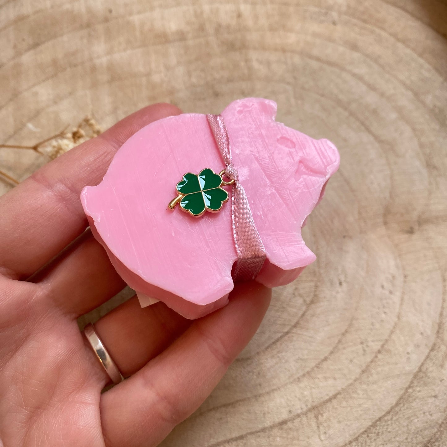 Seife -Glück Schwein Rose-