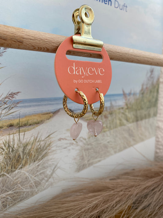 Ohrhänger Edelstahl -Herz Puder-