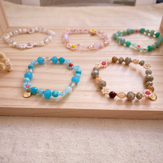 Armband elast. 3er Blümchen