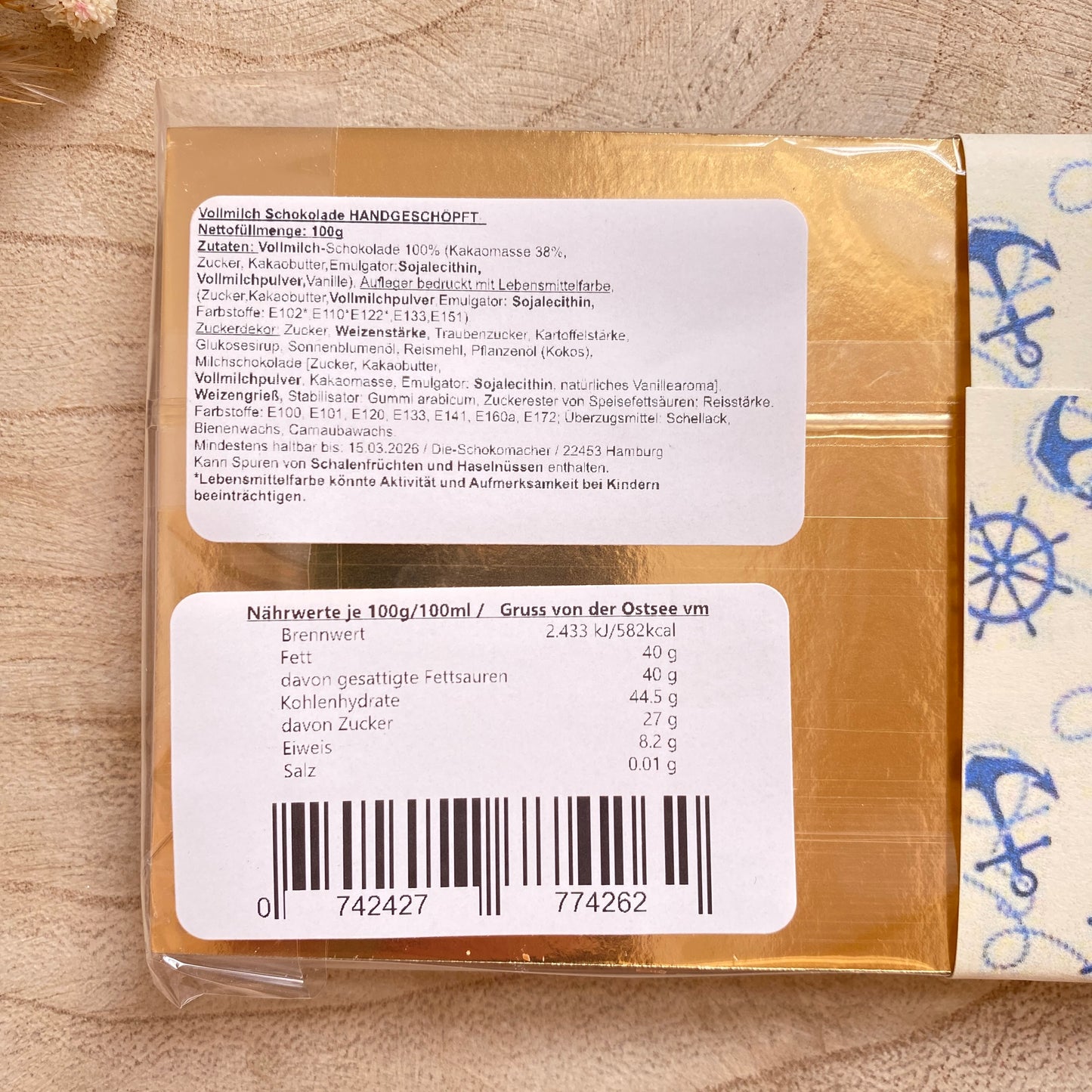 Schokolade Vollmilch -Grüße von der Ostsee-
