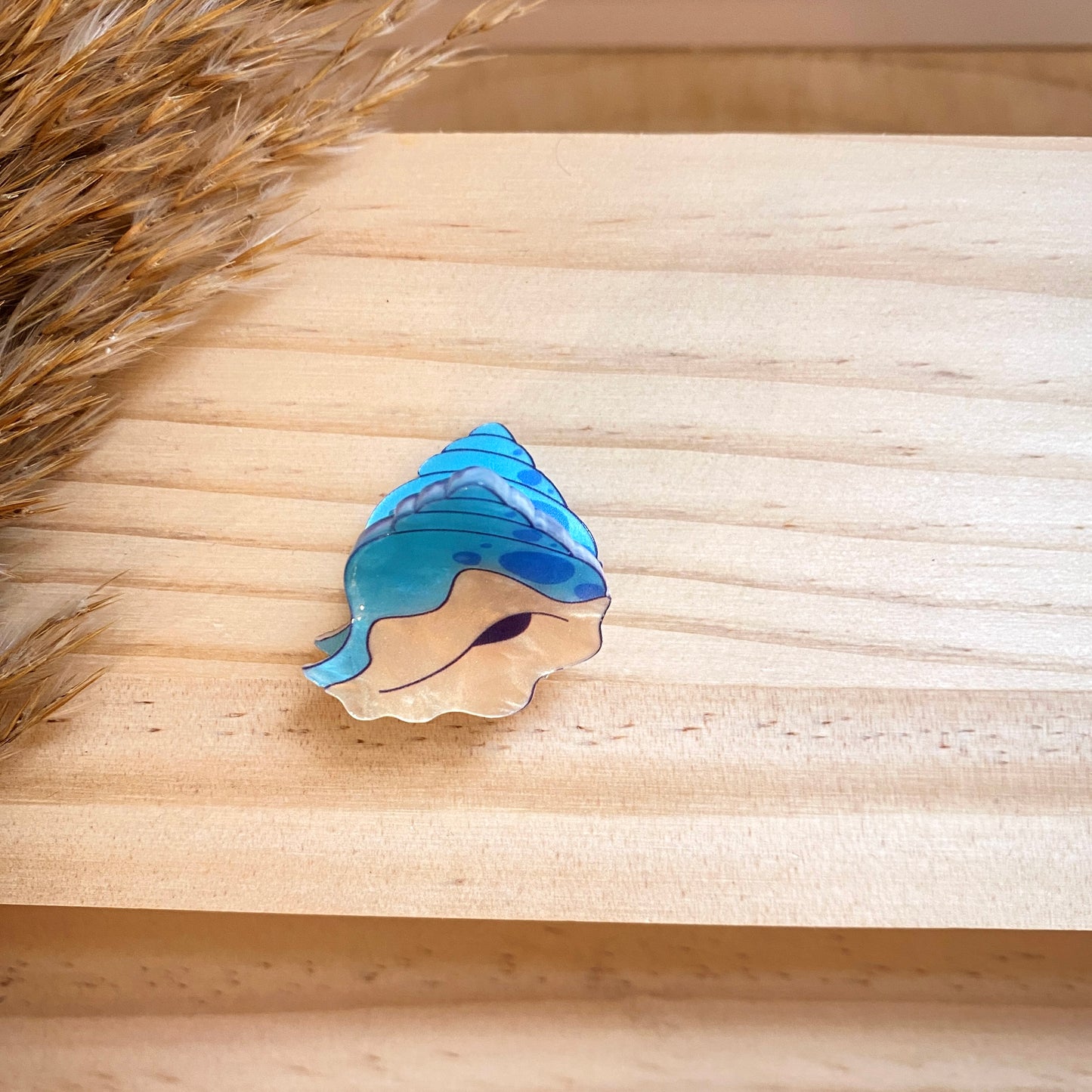 Haarklammer klein -Muschel Blau-