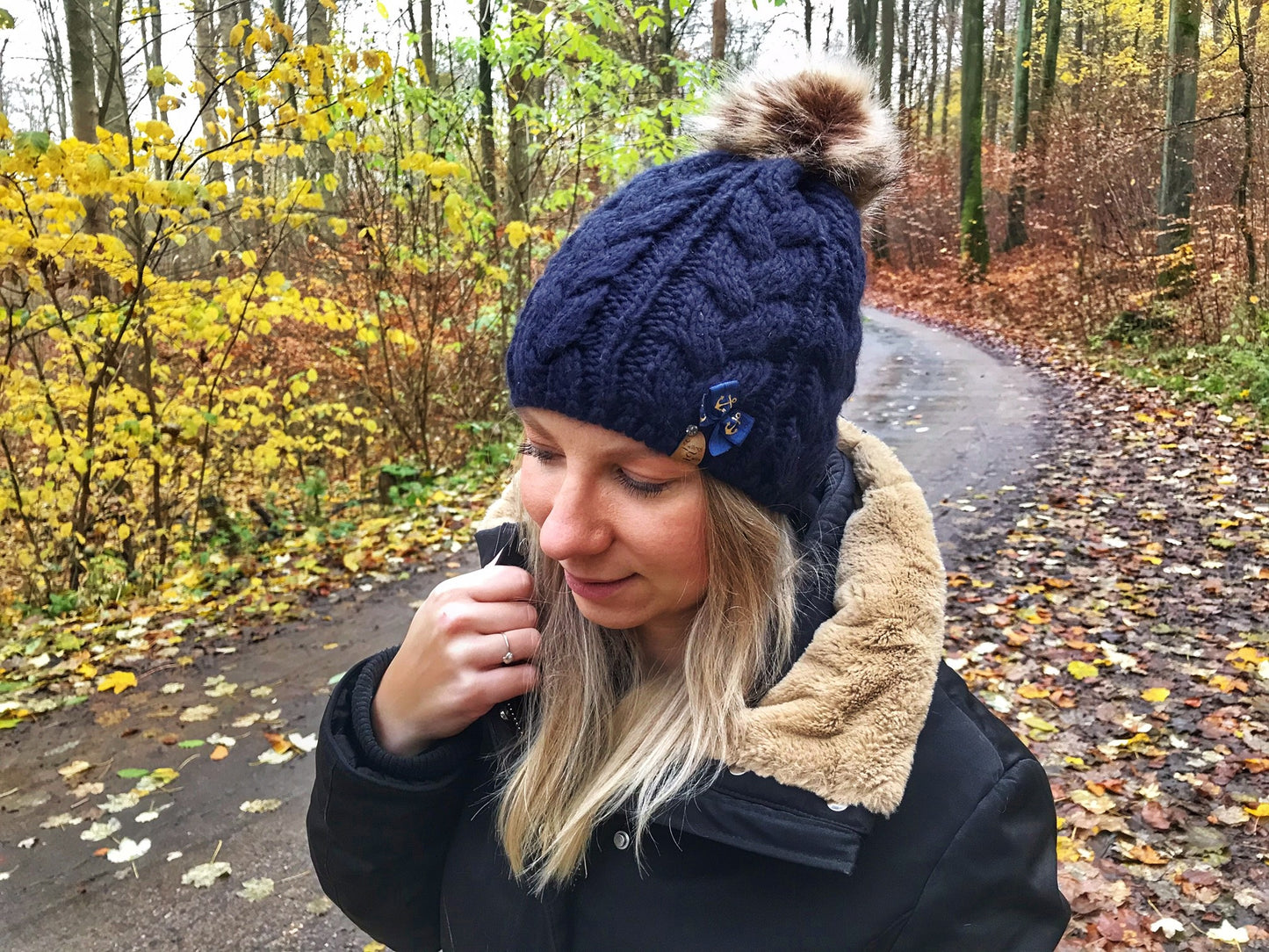 Strickmütze Nachtblau -Anker-