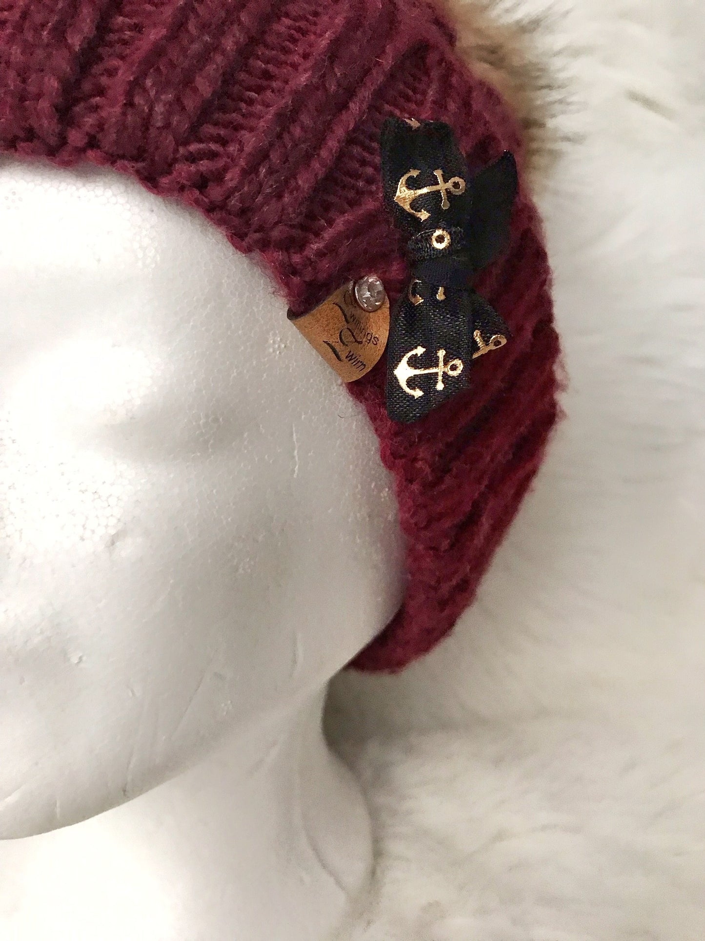 Strickmütze Bordeaux -Anker-