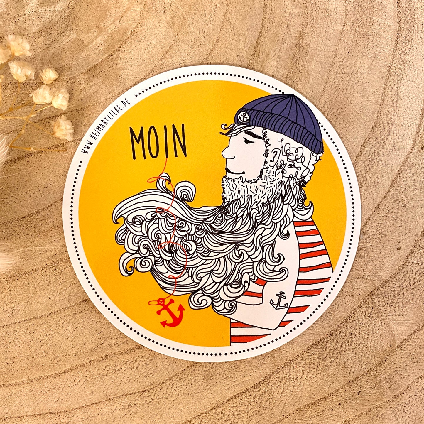 Aufkleber -Moin Seemann gelb-