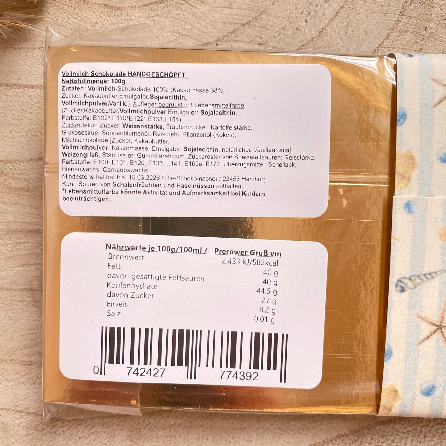 Schokolade Vollmilch -Prerower Gruß-
