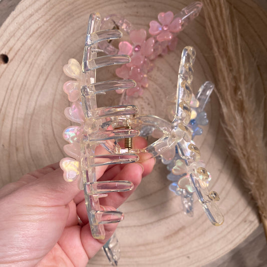 Haarklammer Flower -3er Strass-