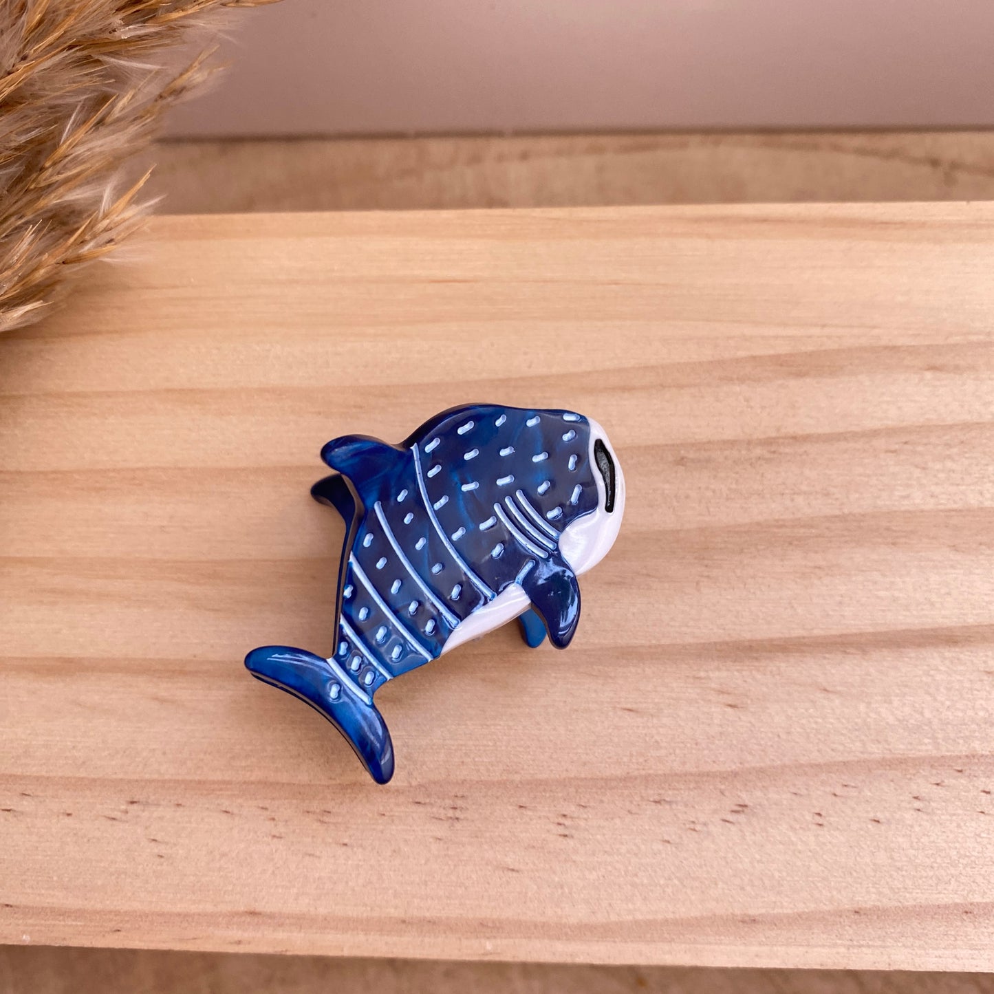 Haarklammer klein -Fisch Navyblau/Weiß-