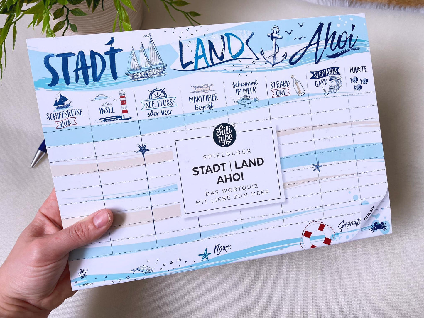 Spielblock A4 Stadt Land Ahoi