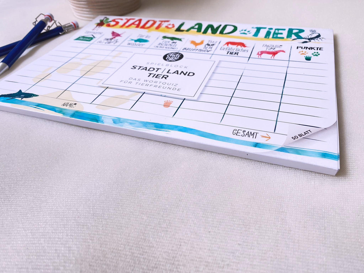 Spielblock A4 Stadt Land Tier