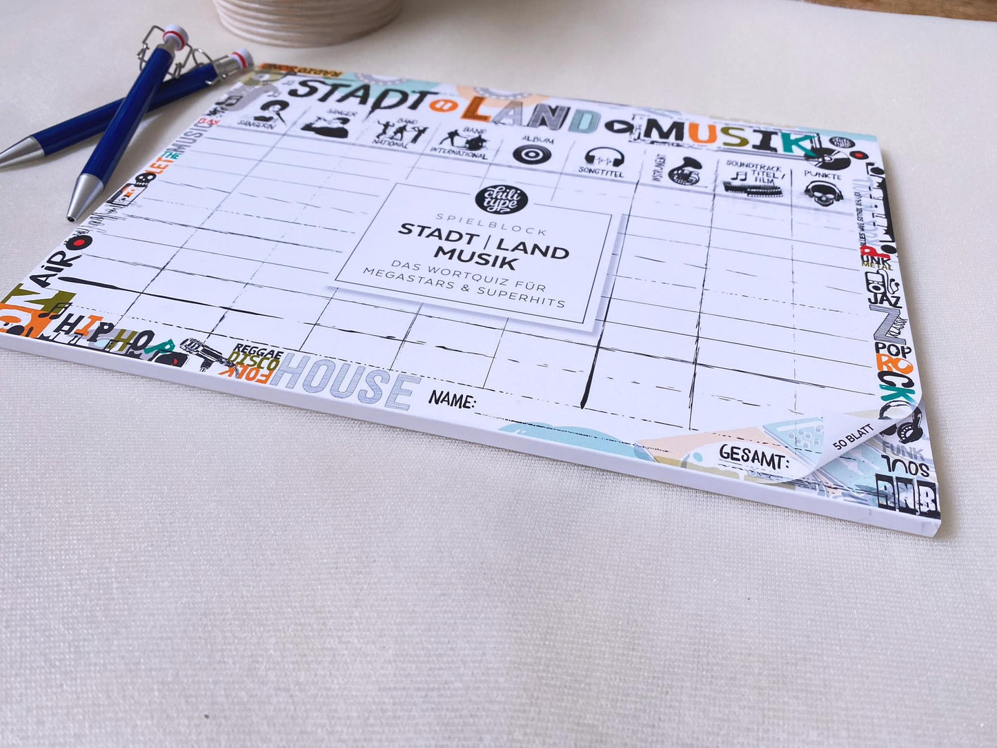 Spielblock A4 Stadt Land Musik