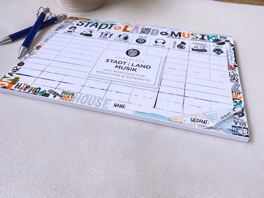 Spielblock A4 Stadt Land Musik