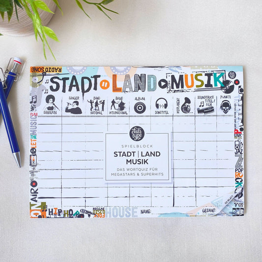 Spielblock A4 Stadt Land Musik