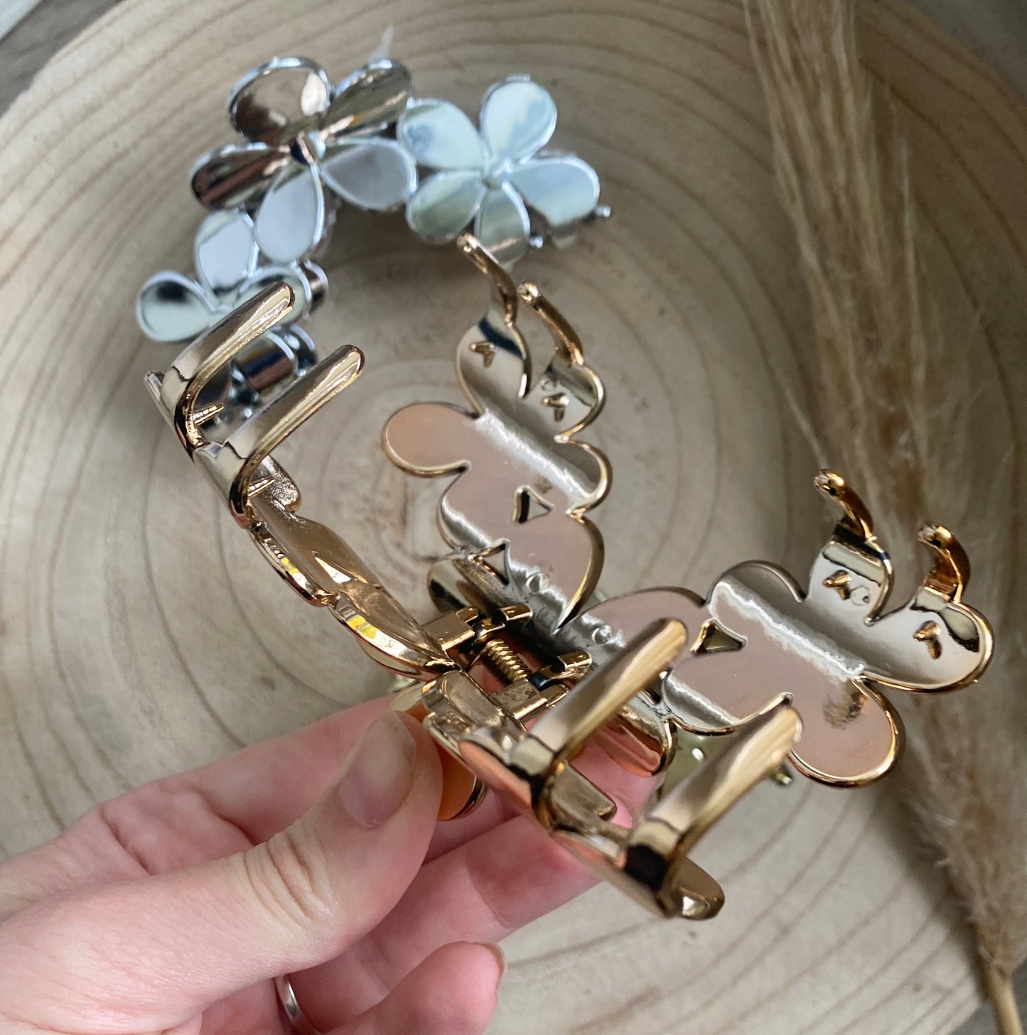 Haarklammer Flower -3er Mirror-