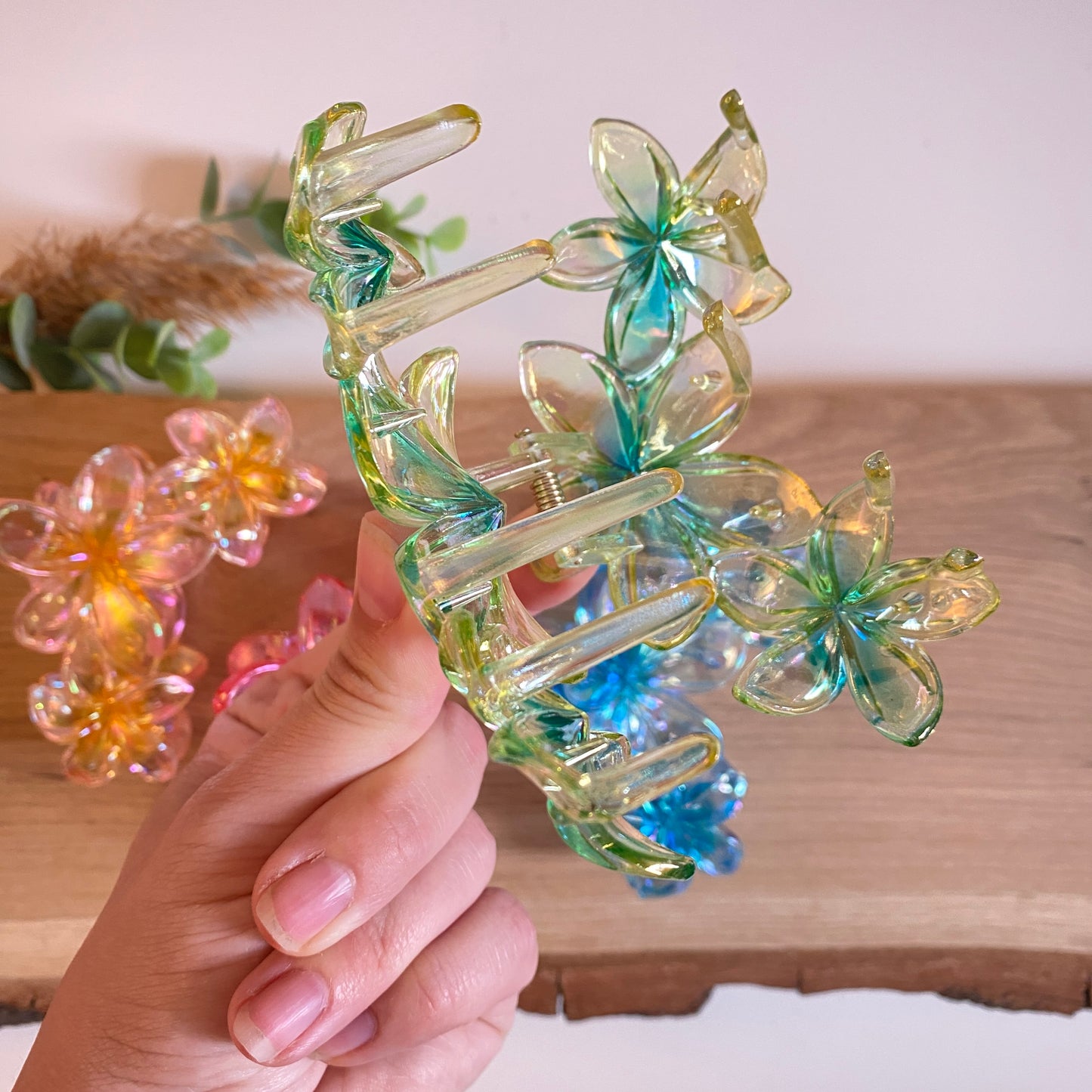 Haarklammer Flower -3er Verlauf-