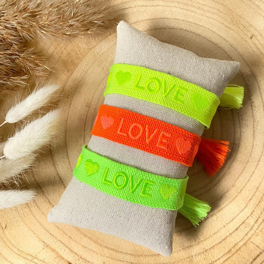 Schiebeknoten Armband -Stoff- Neon