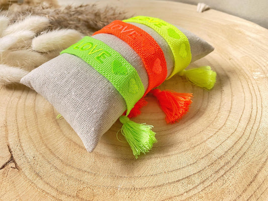 Schiebeknoten Armband -Stoff- Neon