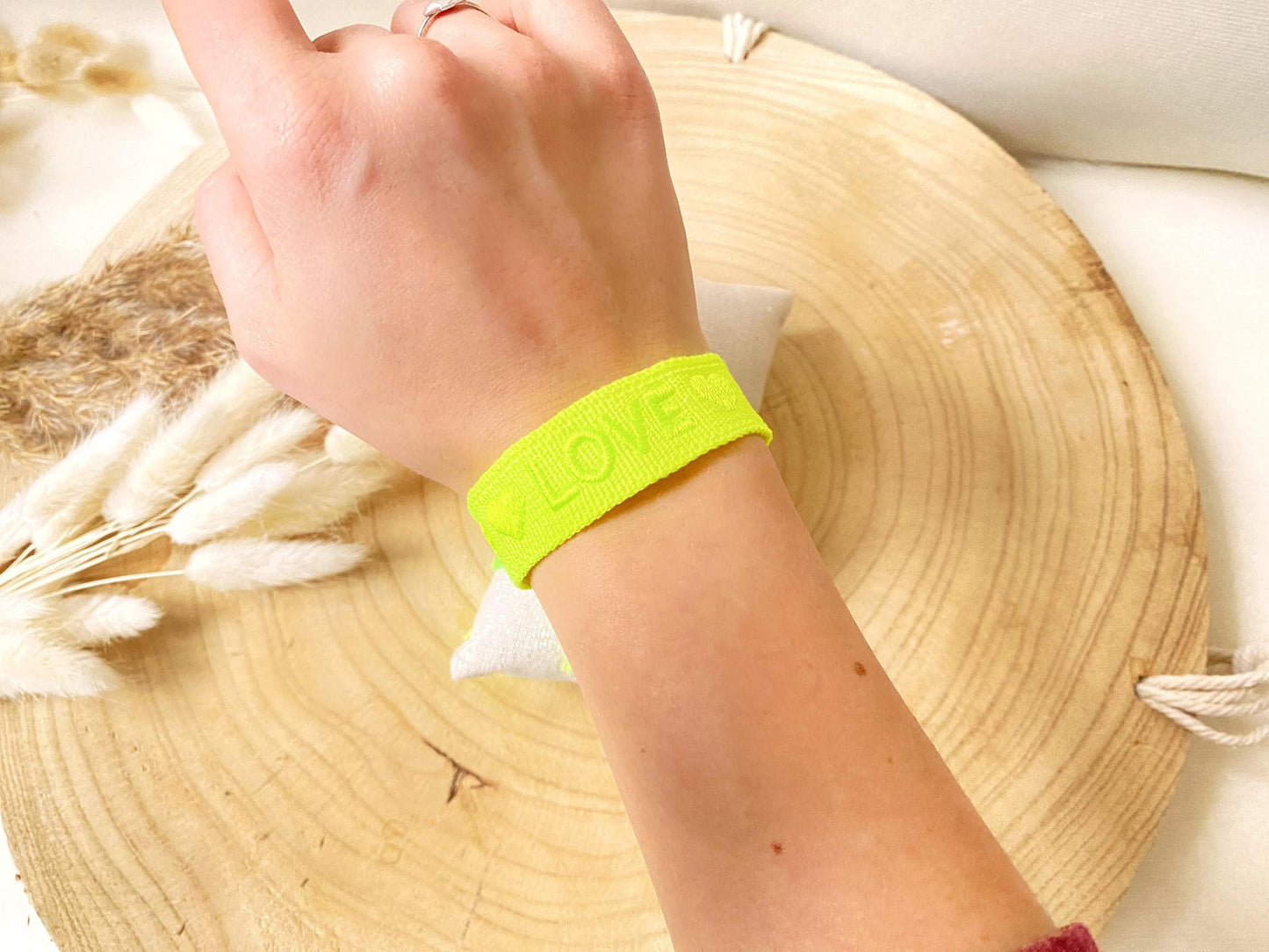 Schiebeknoten Armband -Stoff- Neon