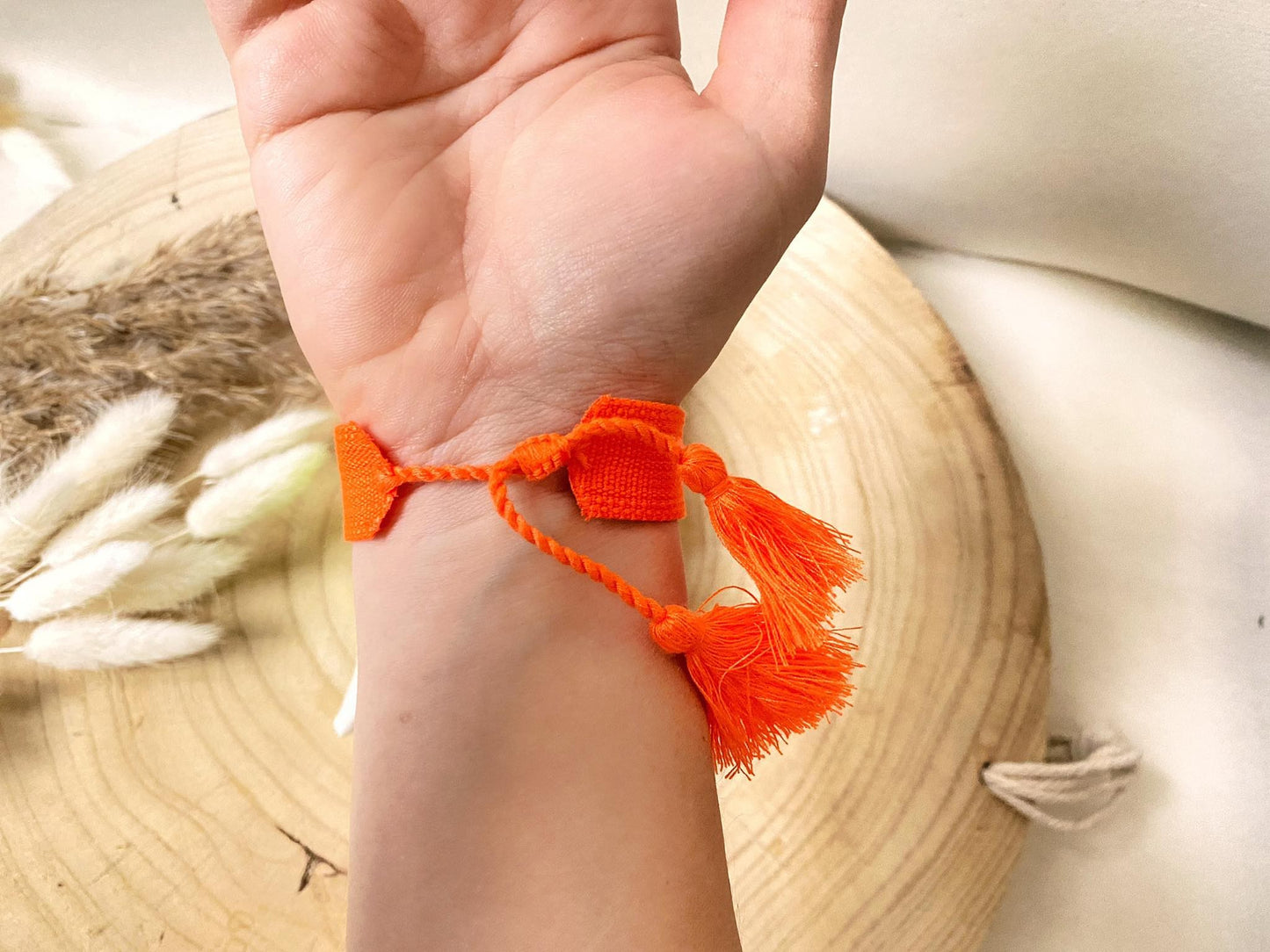 Schiebeknoten Armband -Stoff- Neon