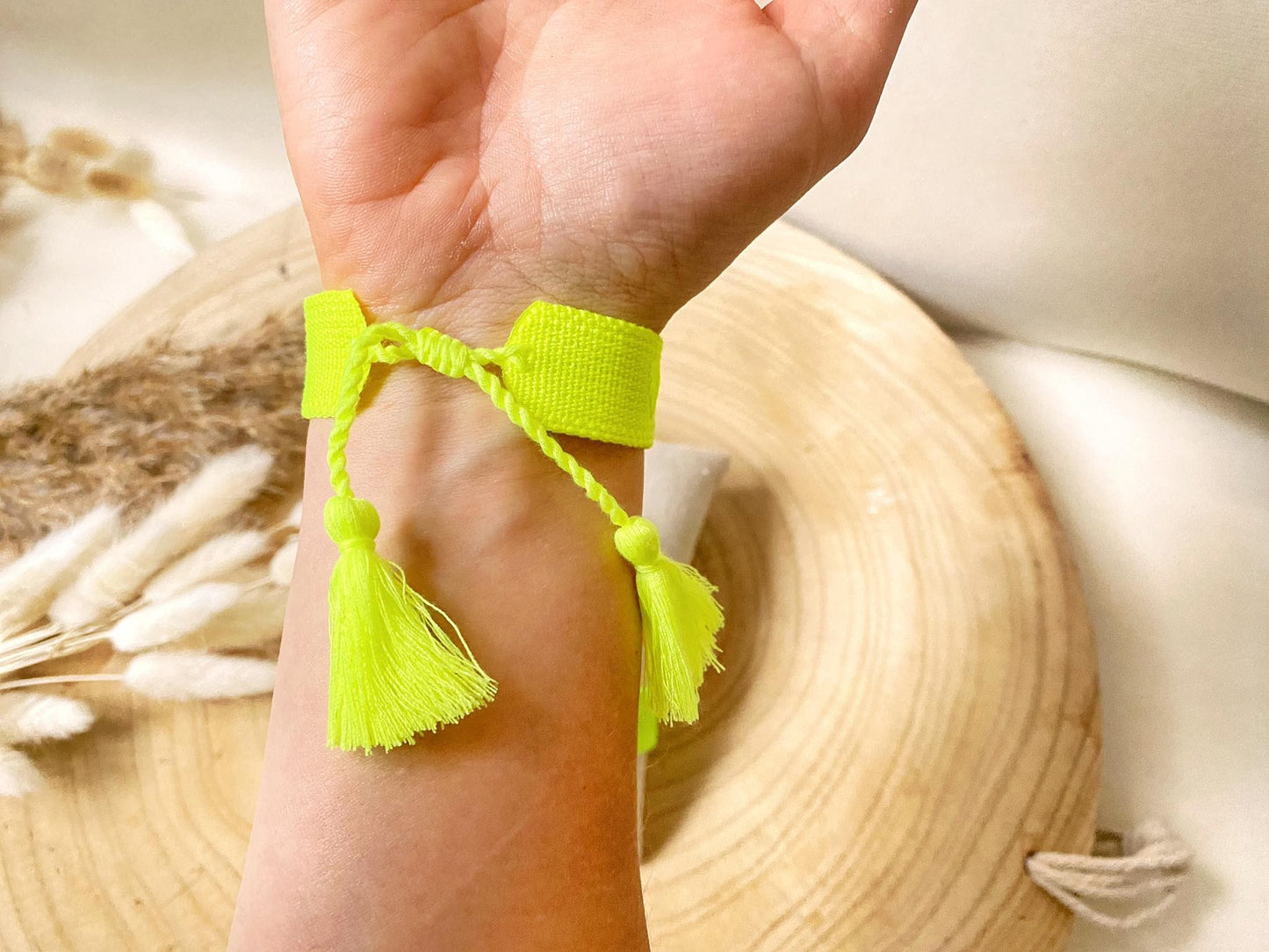 Schiebeknoten Armband -Stoff- Neon