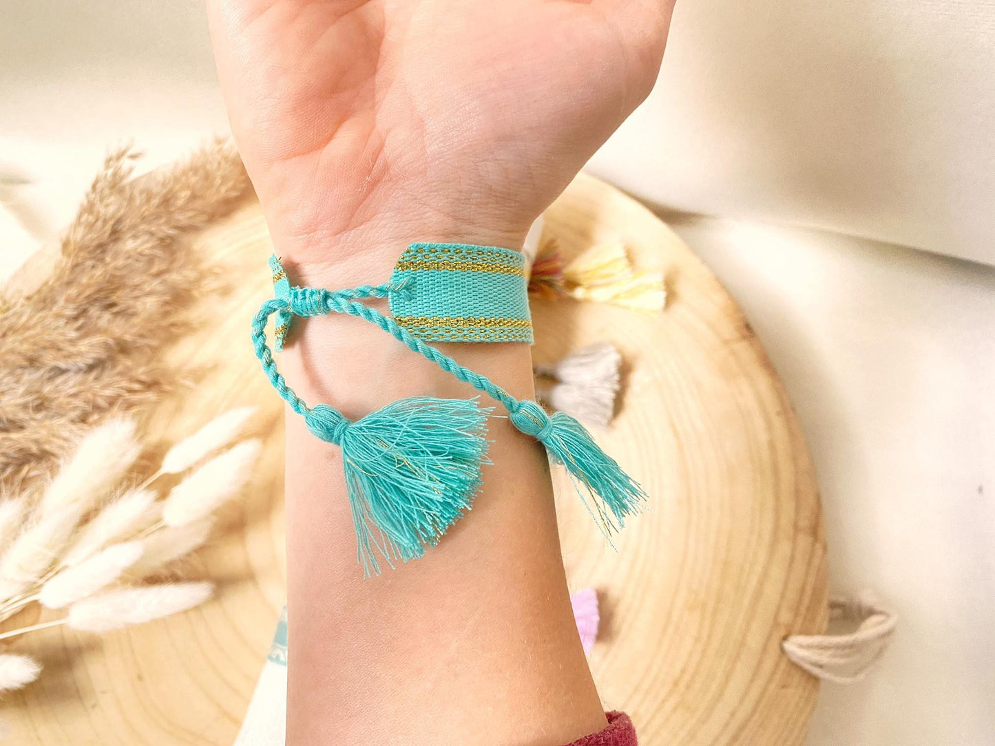 Schiebeknoten Armband -Stoff-