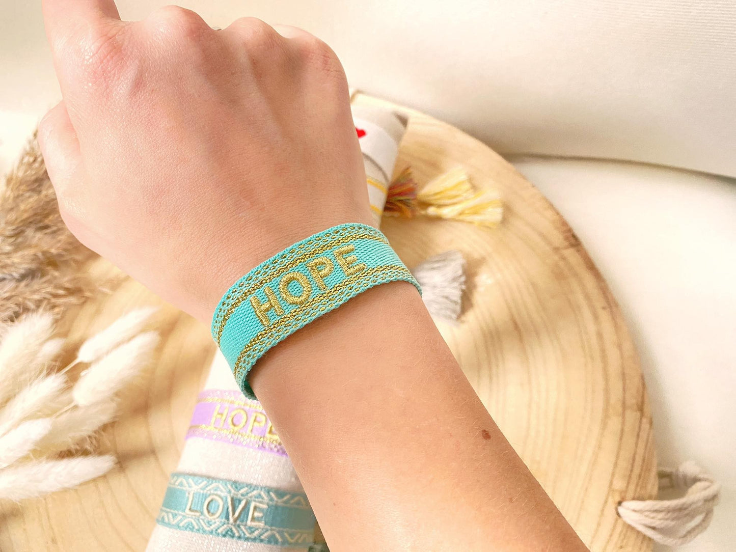 Schiebeknoten Armband -Stoff-