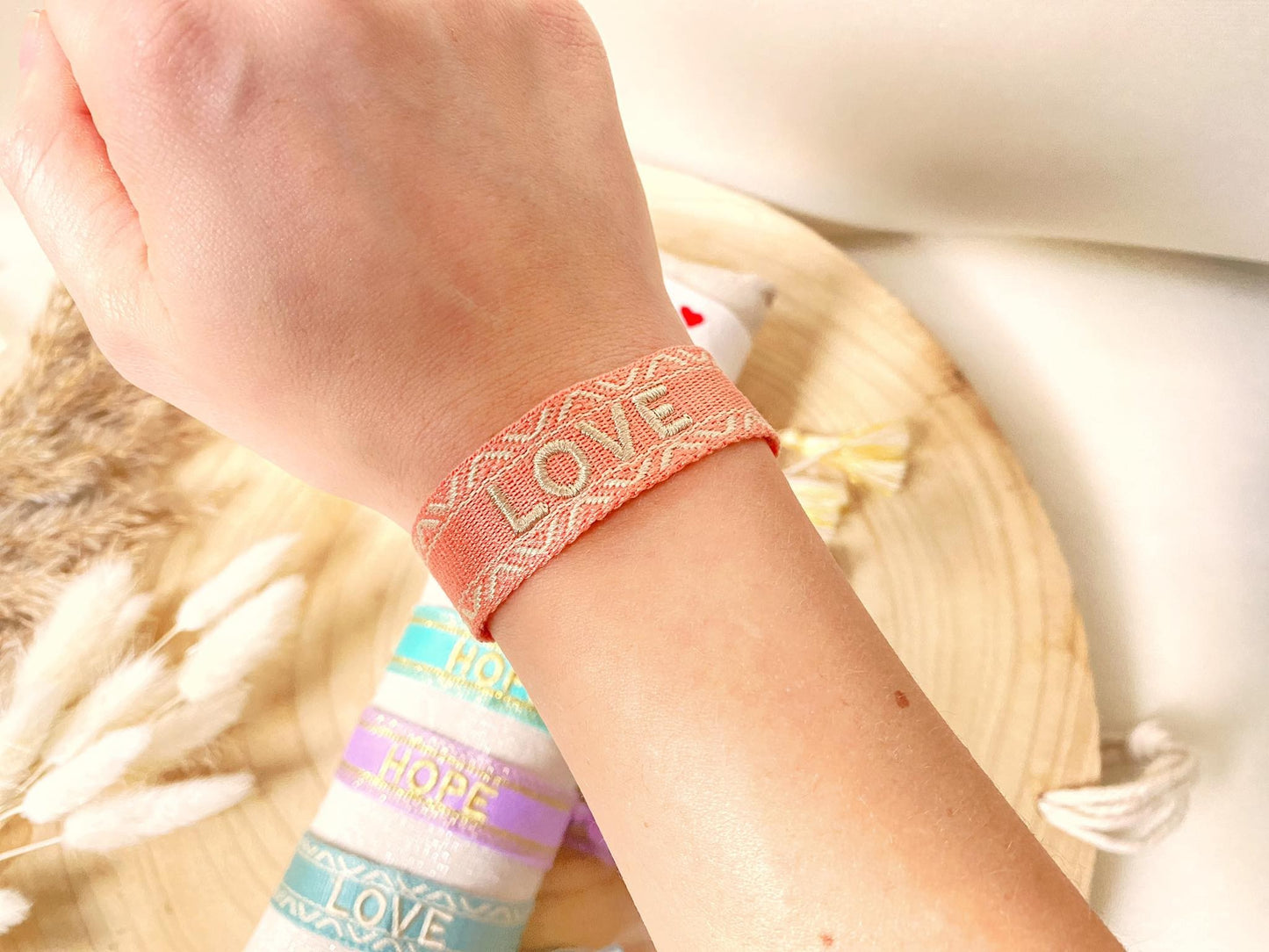 Schiebeknoten Armband -Stoff-