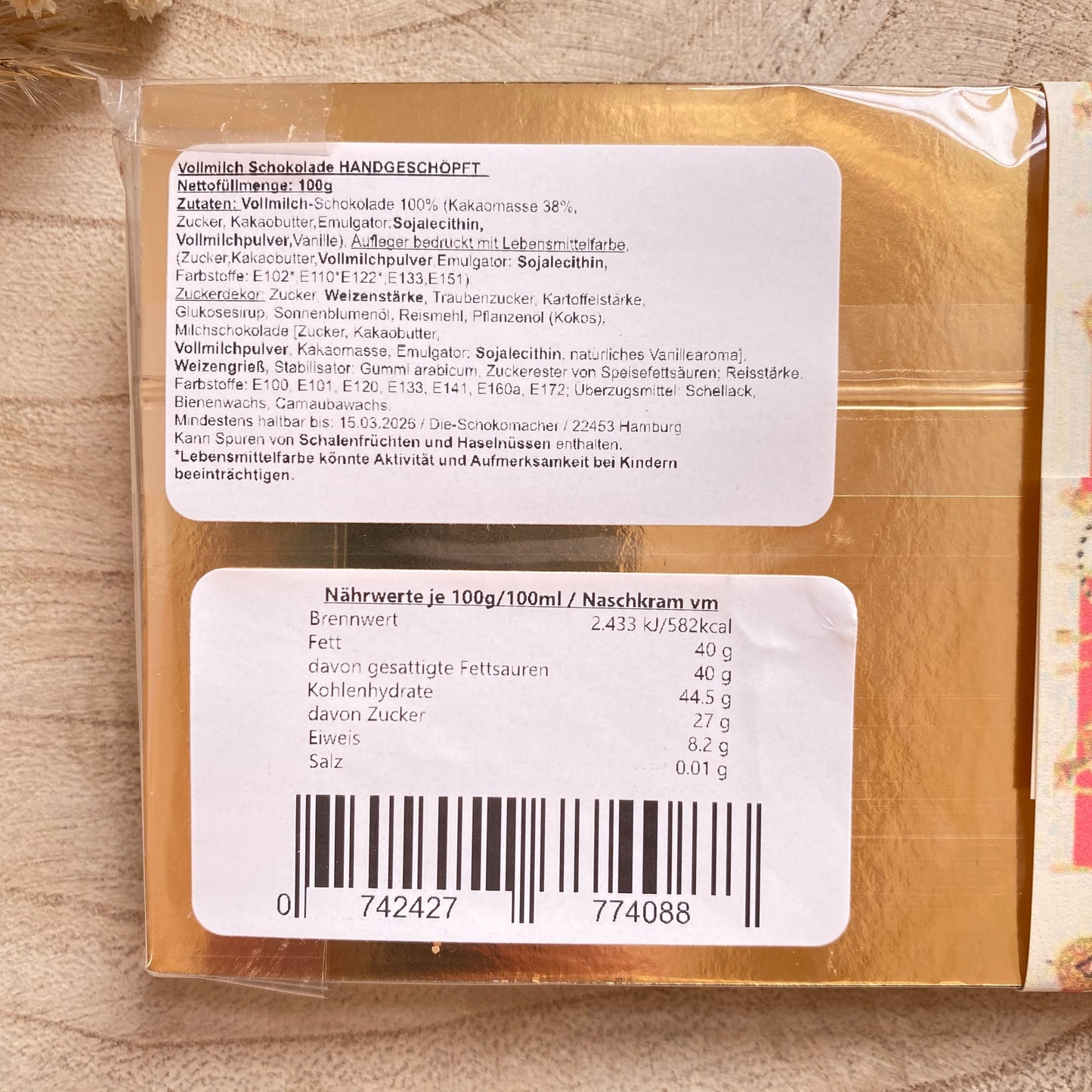 Schokolade Vollmilch -Naschkram-