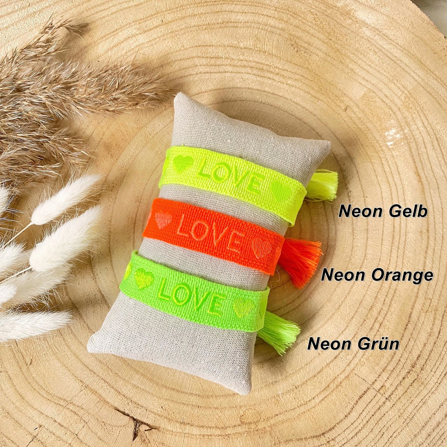 Schiebeknoten Armband -Stoff- Neon