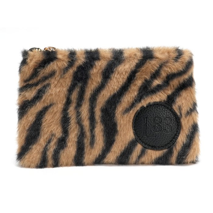 Täschchen Fell -Zebra Braun-