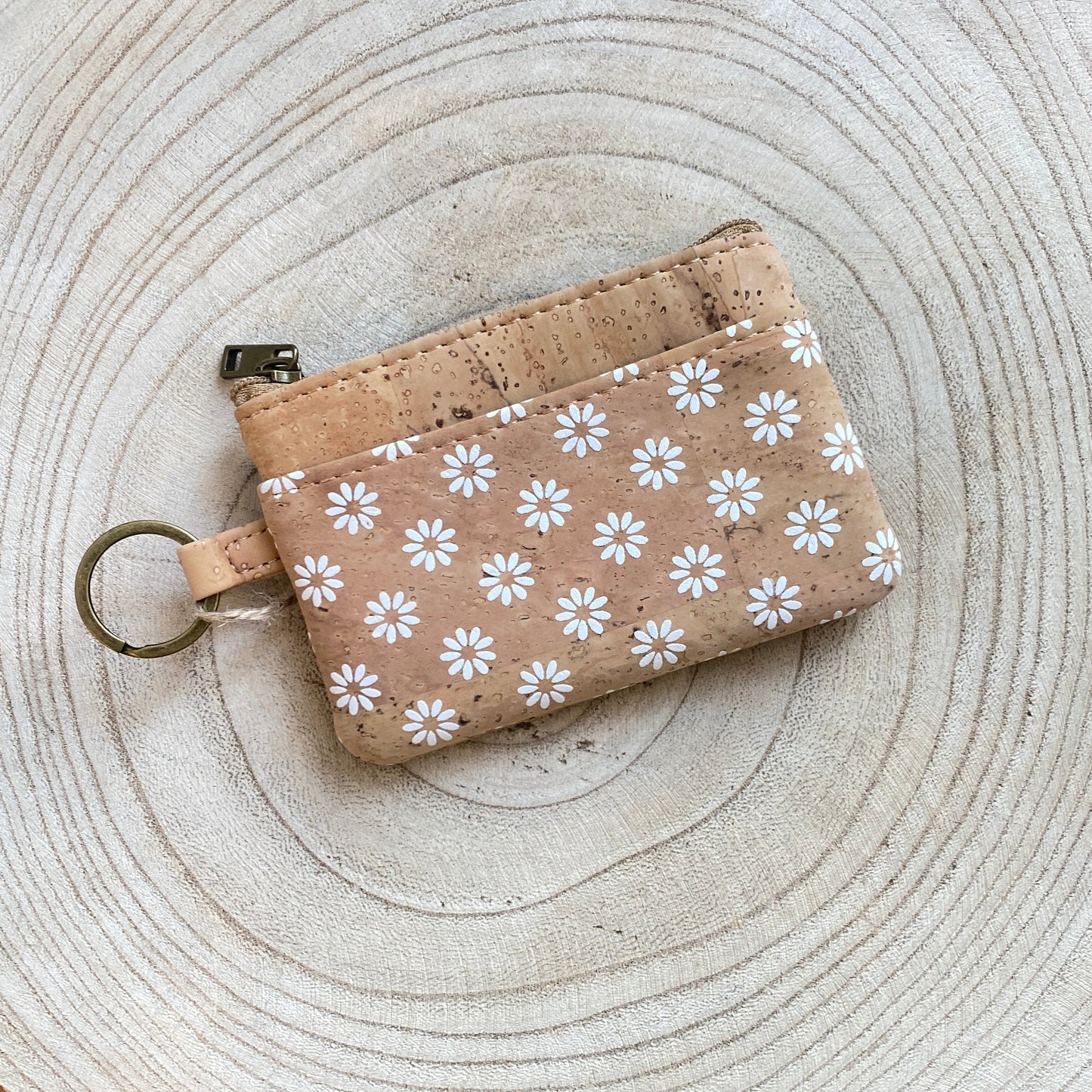 Schlüsseltasche Kork -Gänseblümchen-