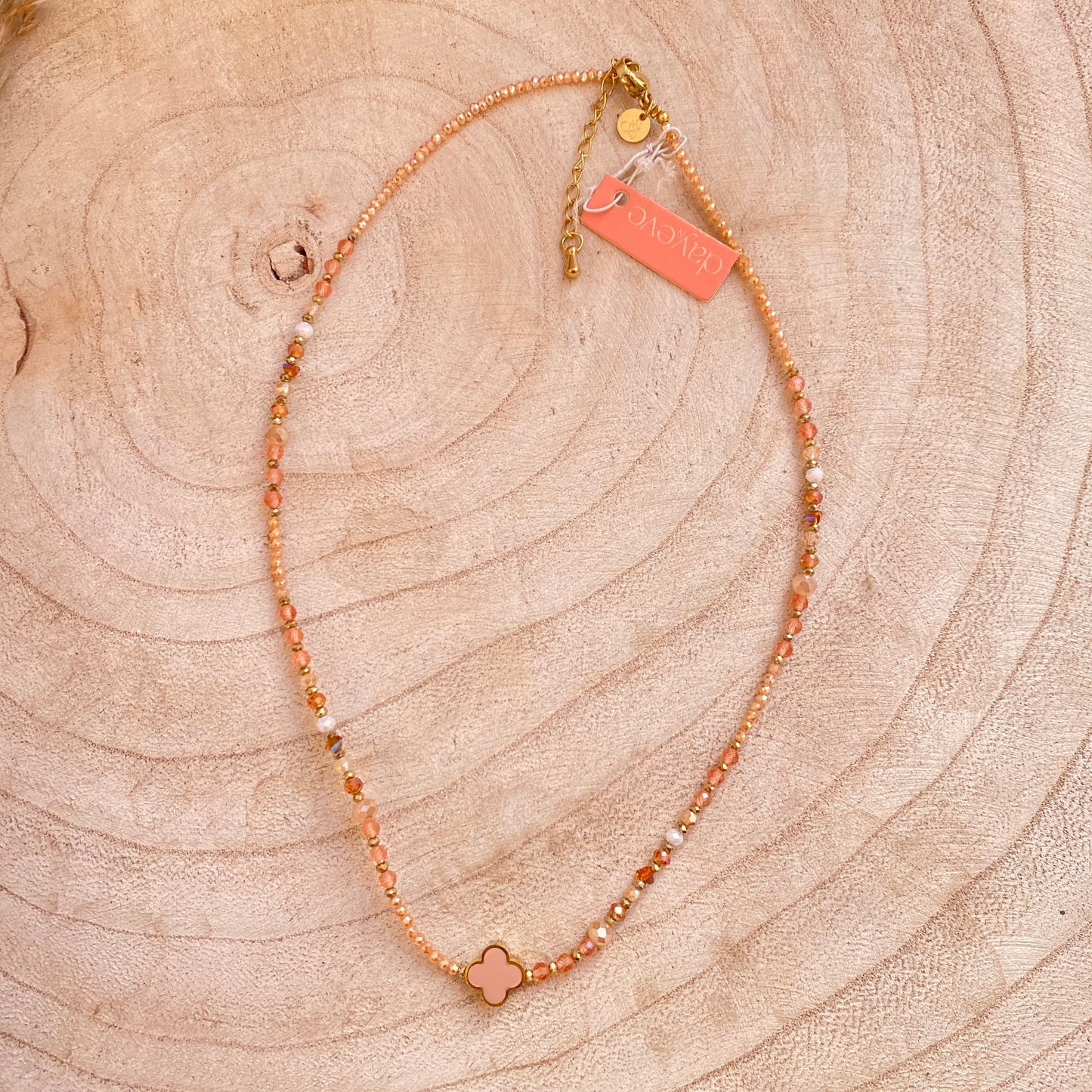 Kleeblatt ausgefüllt Apricot/Altrosa