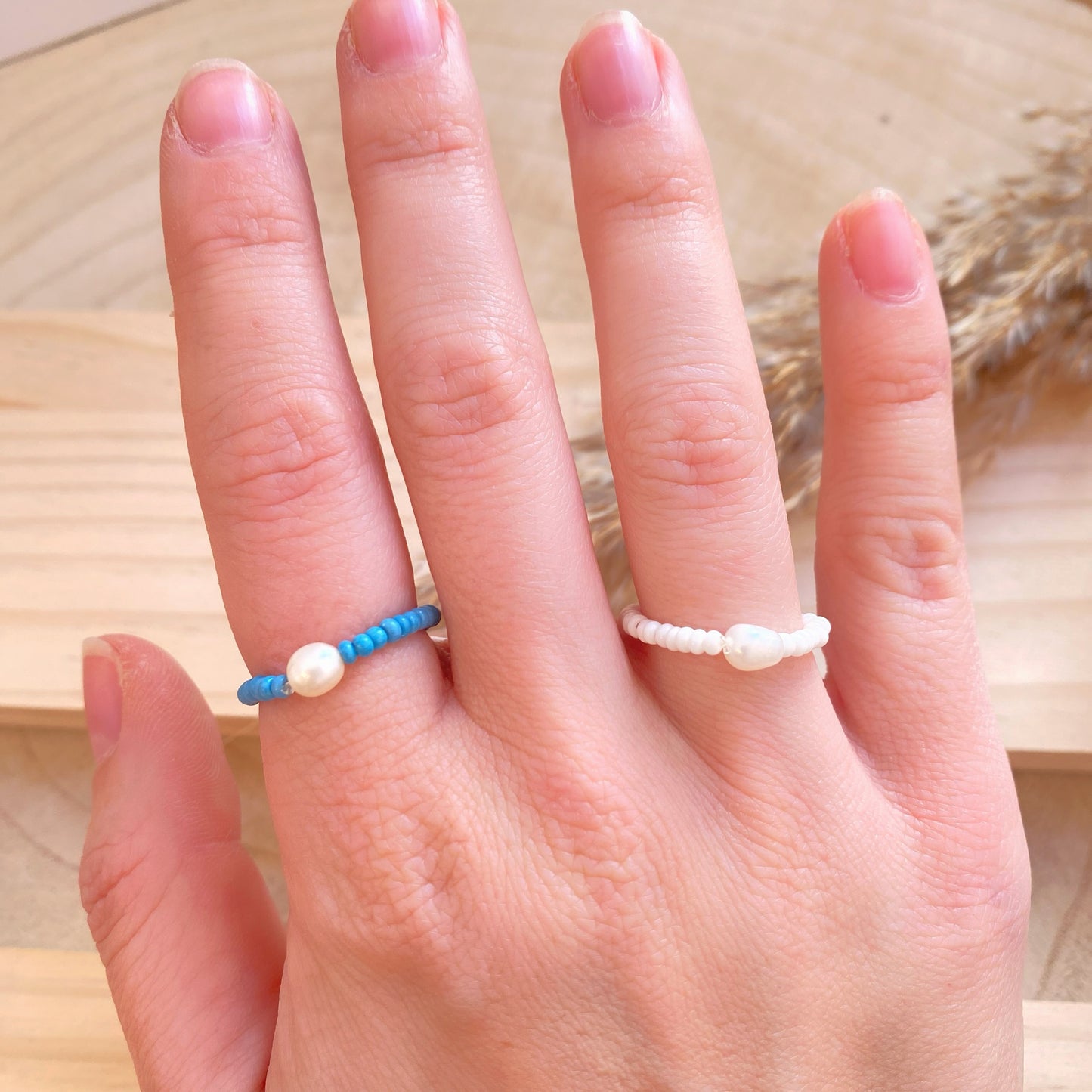 Ring elast. Perle Perlmutt