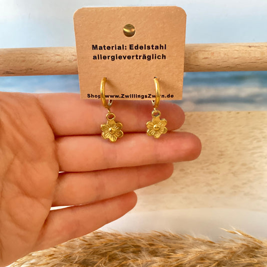 Ohrhänger Edelstahl -Mini Flower Gold-