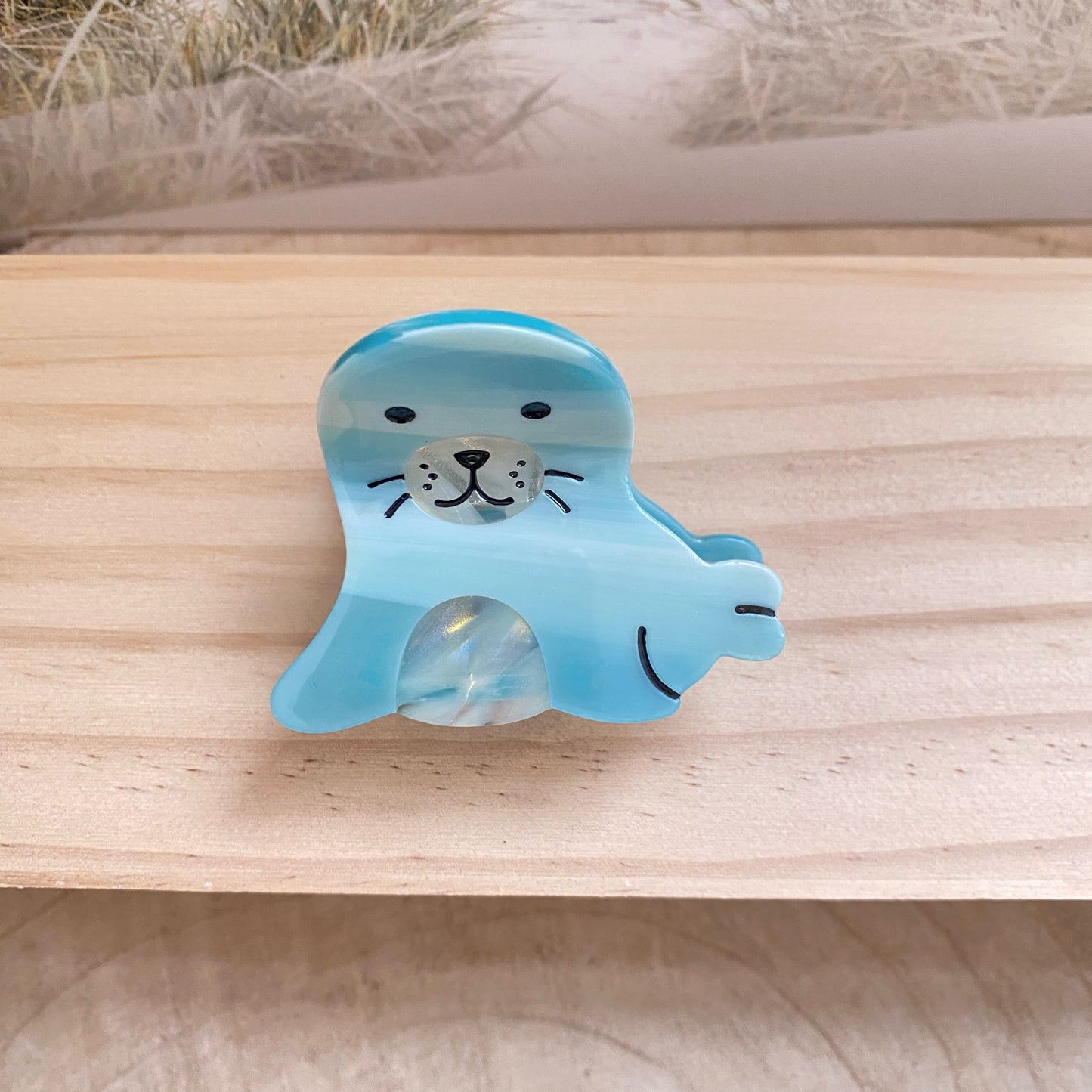Haarklammer Robbe -Blau-