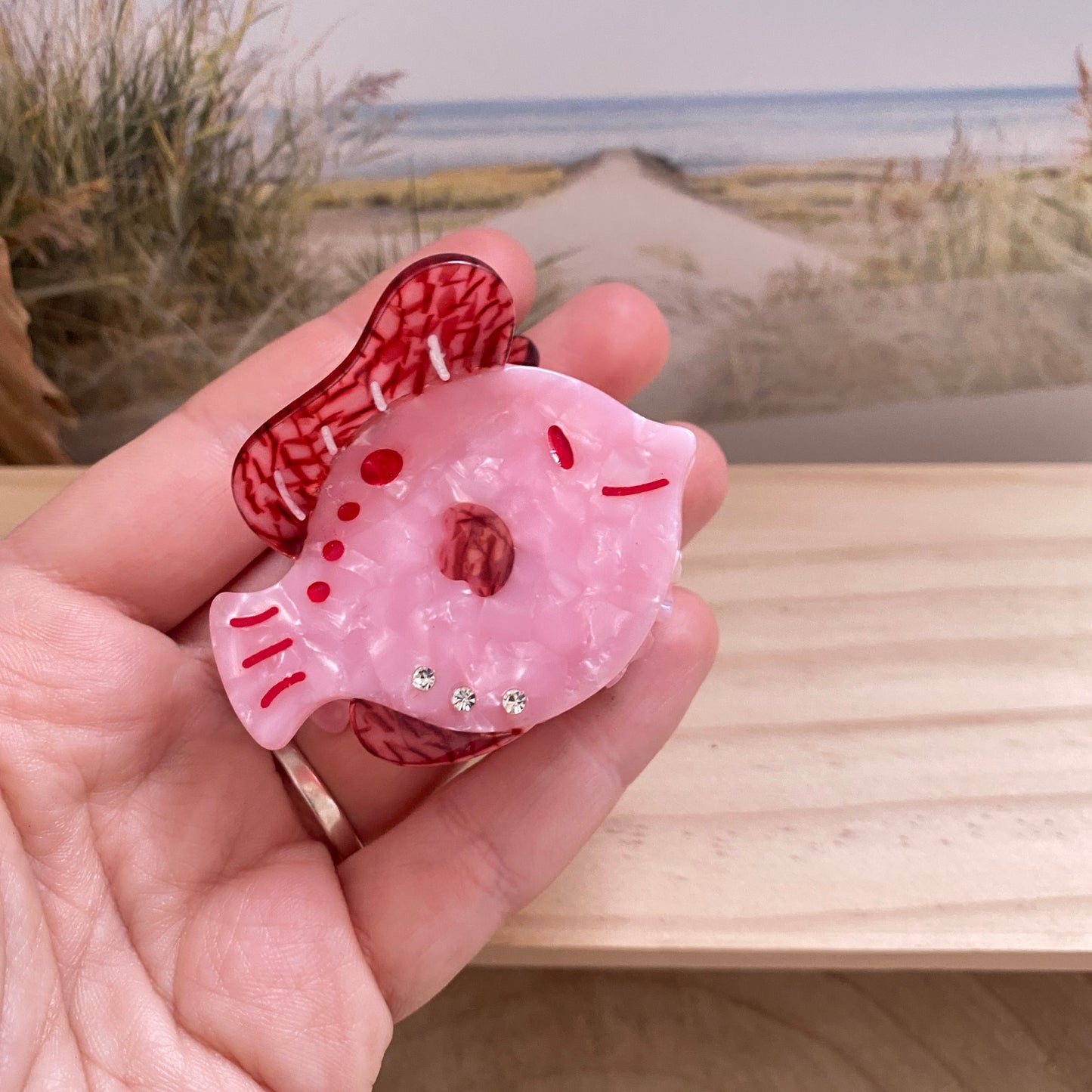 Haarklammer Fisch -Rosa-
