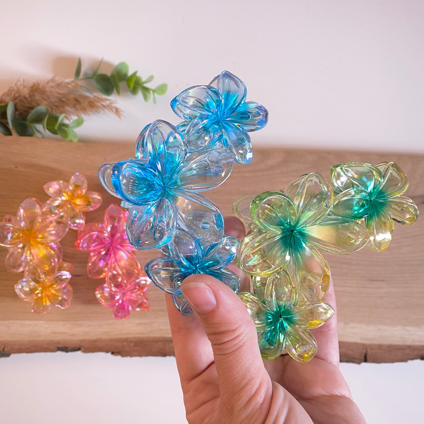 Haarklammer Flower -3er Verlauf-