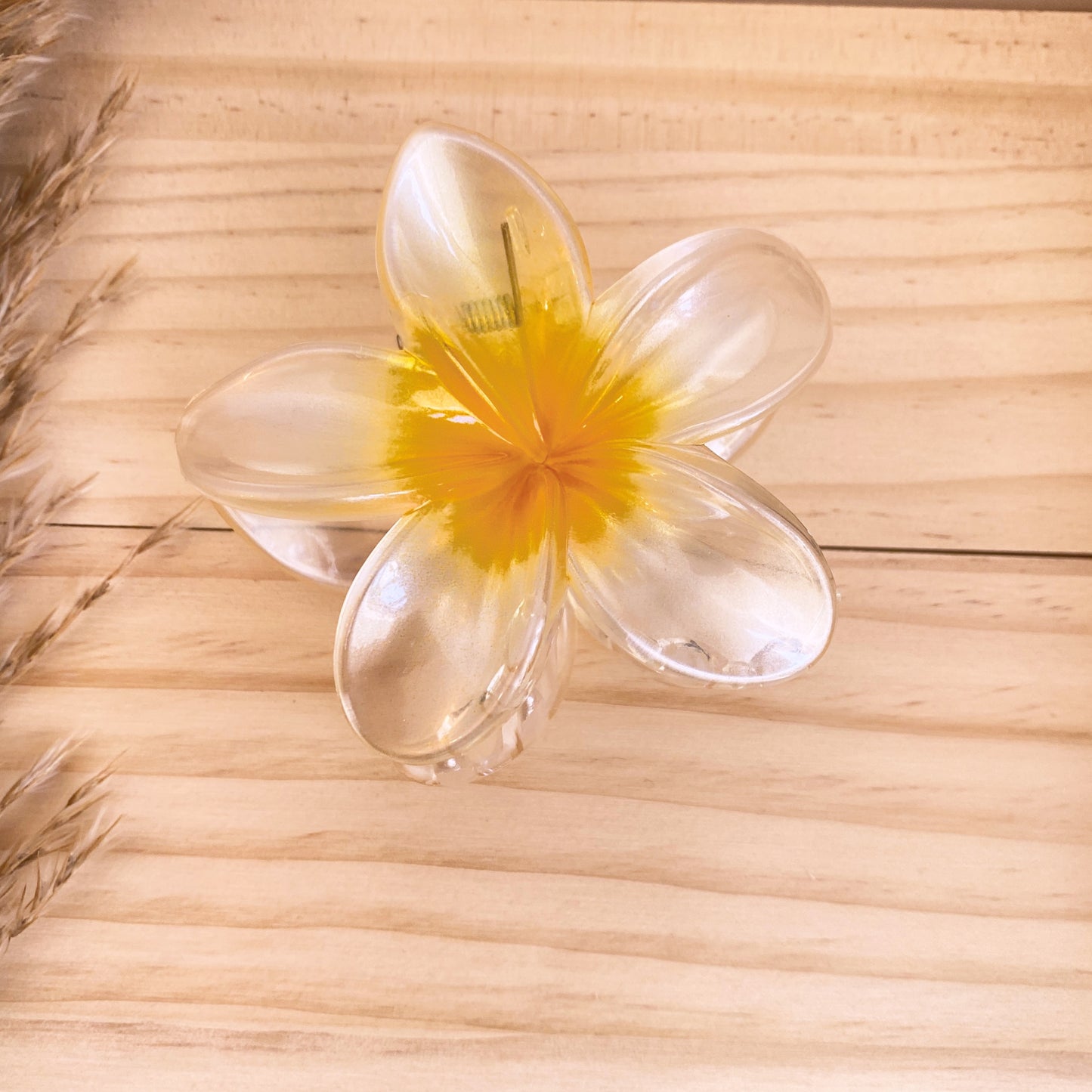 Haarklammer Flower -Gelb Metallic-
