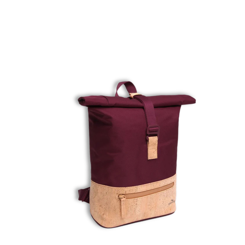 Rucksack Mini Sperling Rolltop Tiny *Bordeaux/Kork Hellbraun*