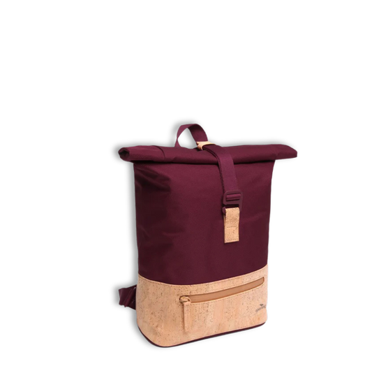 Rucksack Mini Sperling Rolltop Tiny *Bordeaux/Kork Hellbraun*