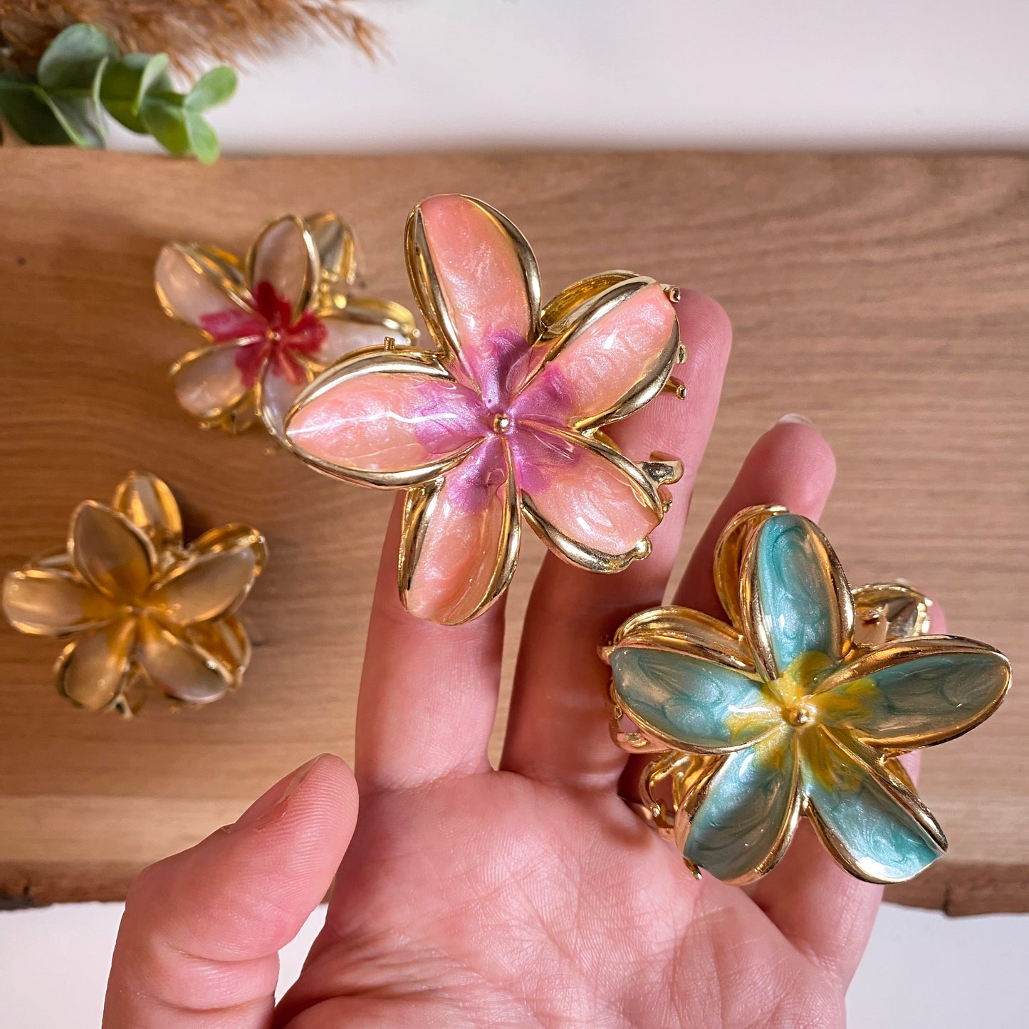 Haarklammer Flower -Metallic-