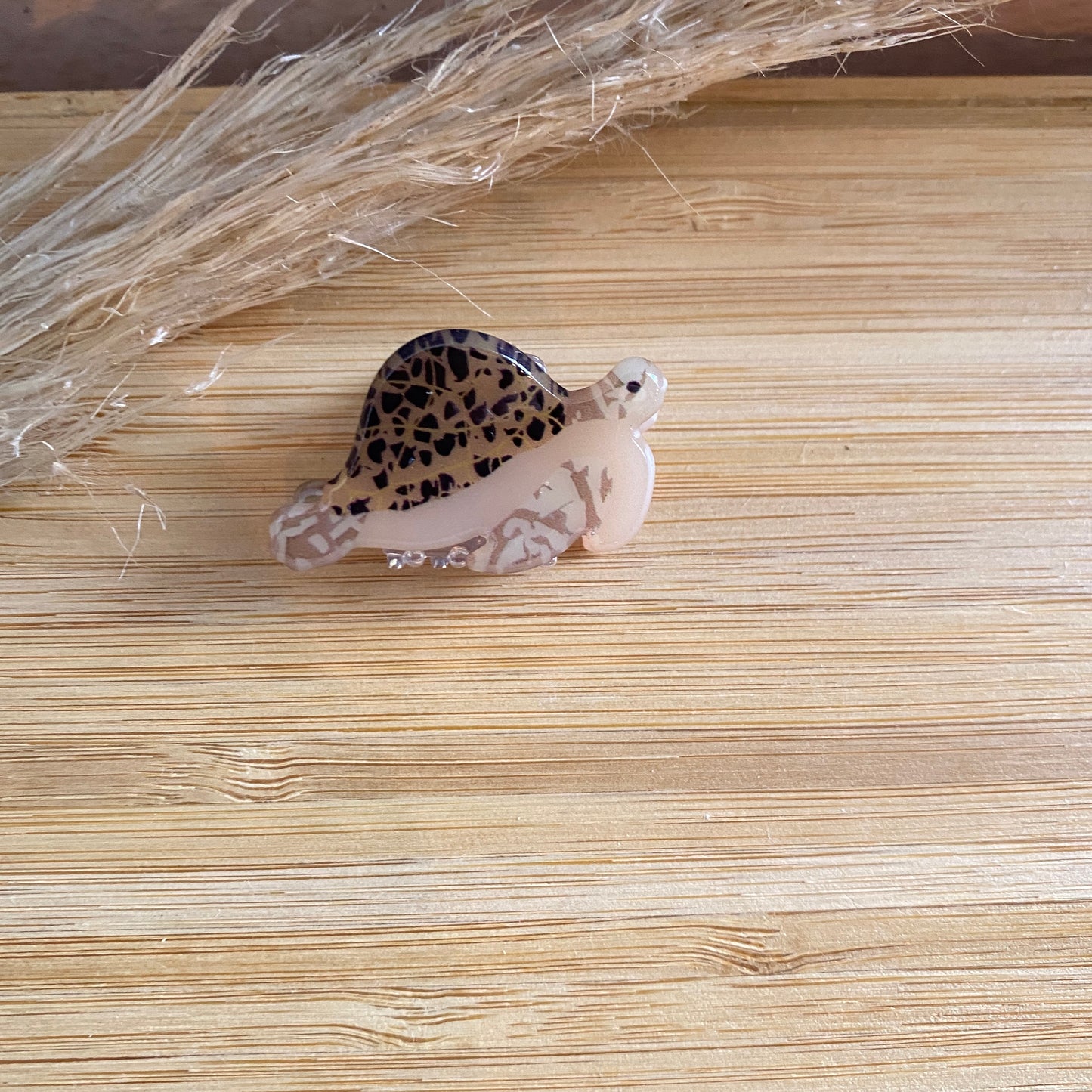 Haarklammer klein -Schildkröte Braun-