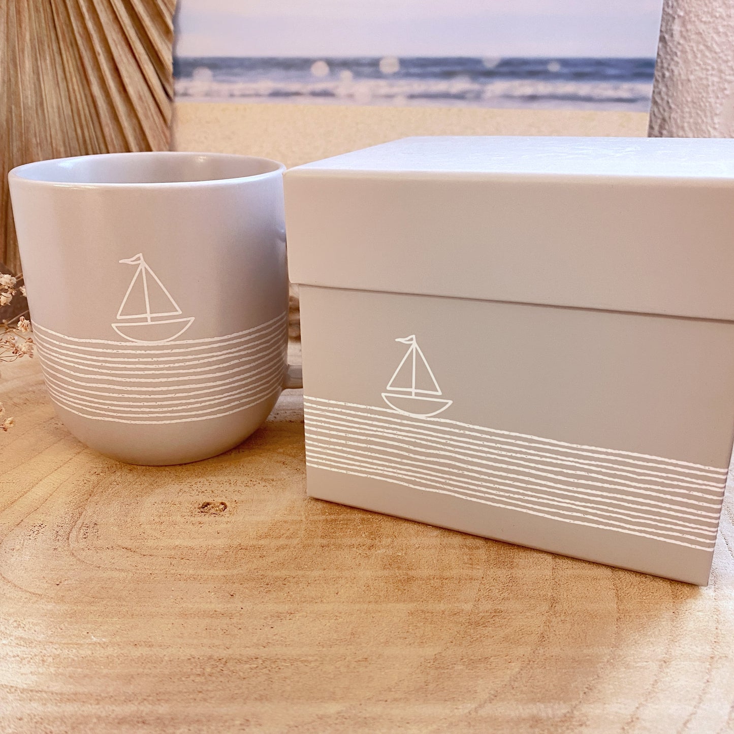 Tasse 0,4 l -Boot weiß/beige-