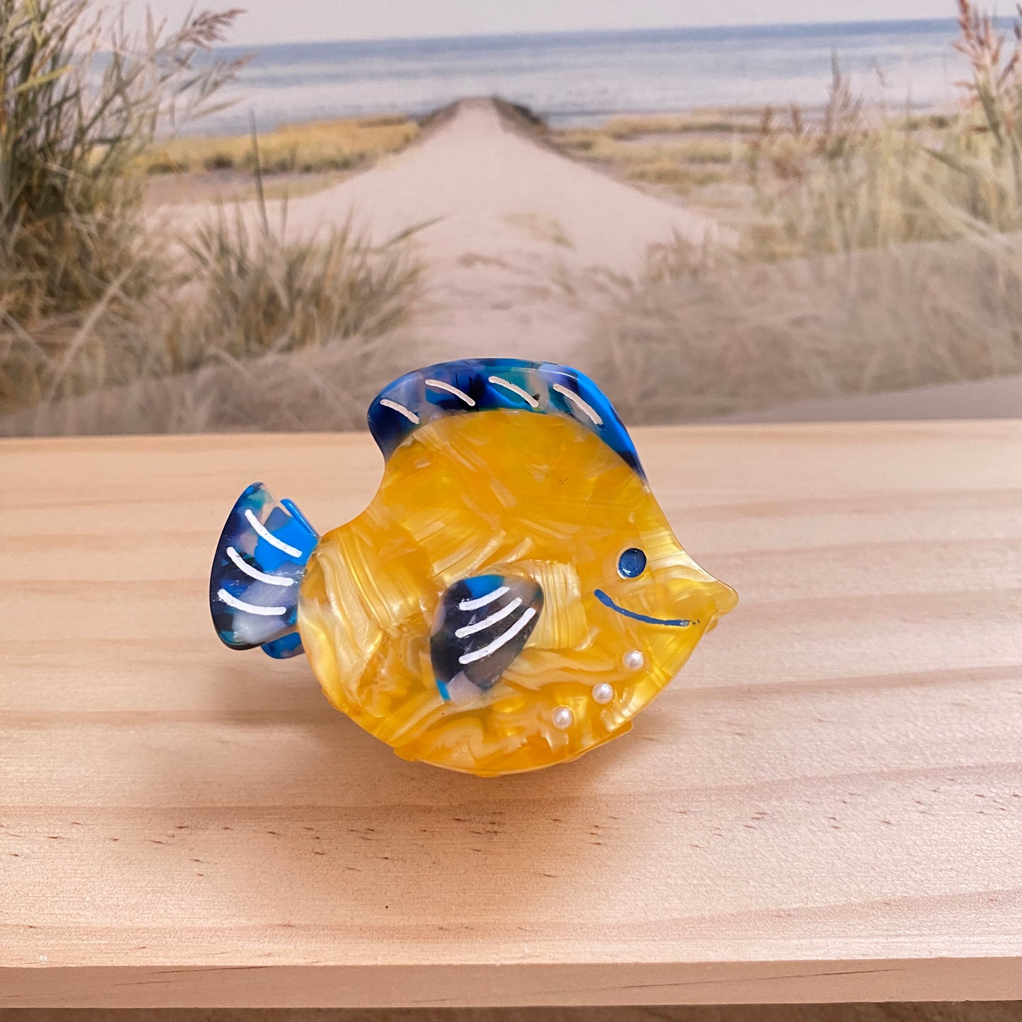 Haarklammer Fisch -Gelb-