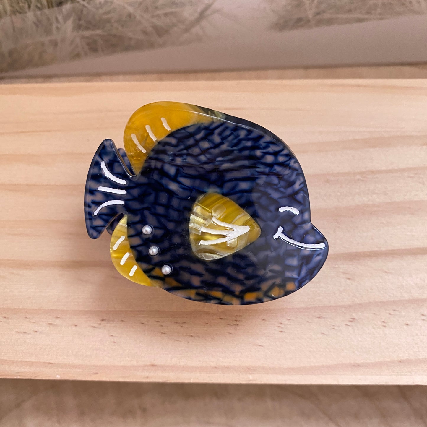 Haarklammer Fisch -Nachtblau-