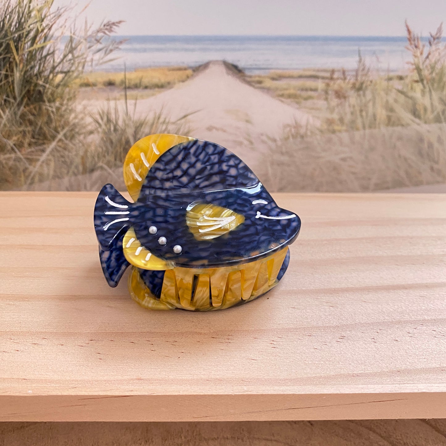 Haarklammer Fisch -Nachtblau-